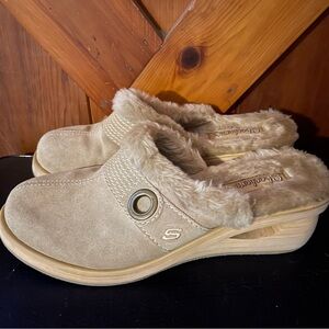 Skechers Cali Faux Fur Slip On Mules Women’s 9
